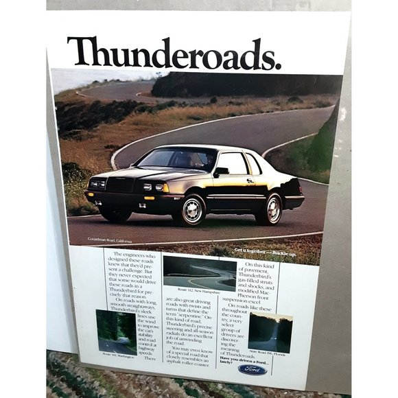 1985 Ford Thunderbird Thunderoads Florida California Washington Print Ad vintage - Picture 1 of 1